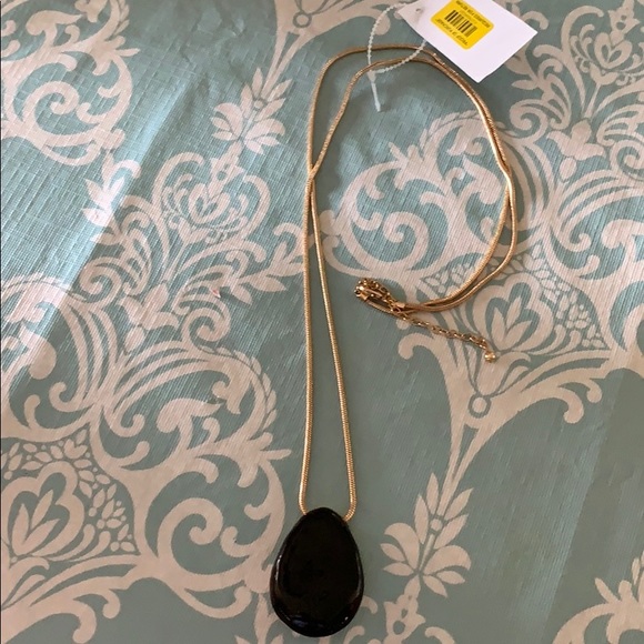 SOLD on gold necklace with black and gold pendant. - Picture 3 of 4